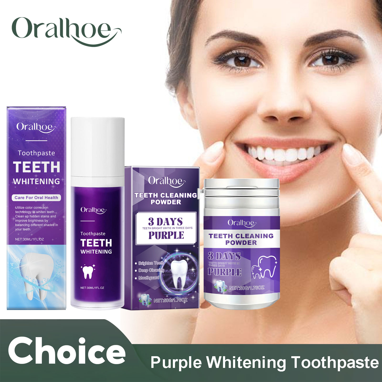 Teeth Whitening Near Me - Corretor roxo para clareamento dos dentes,
