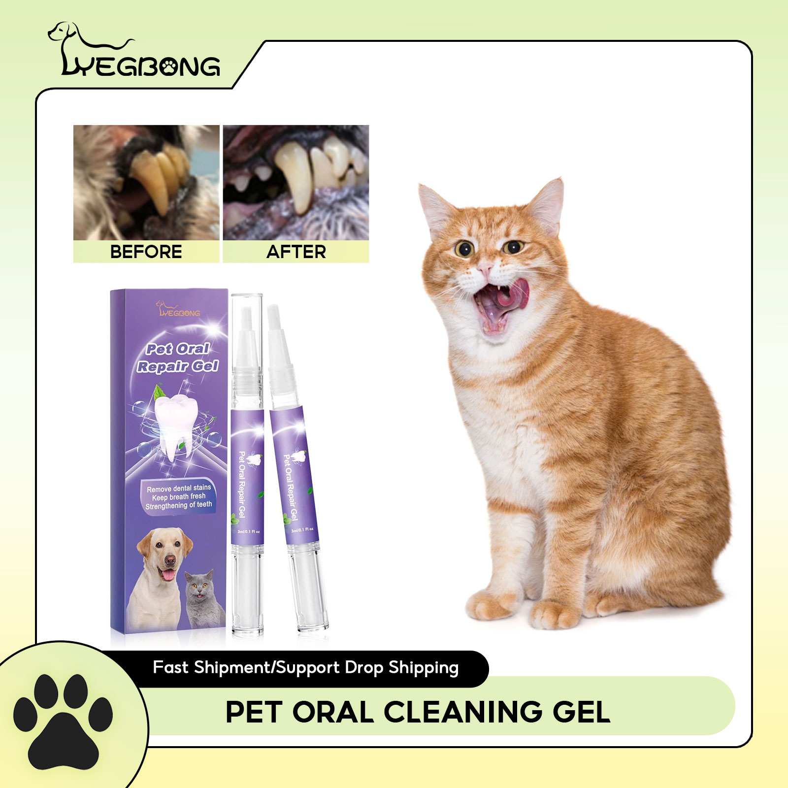 Teeth Whitening Cream - Gel de reparação oral para animais