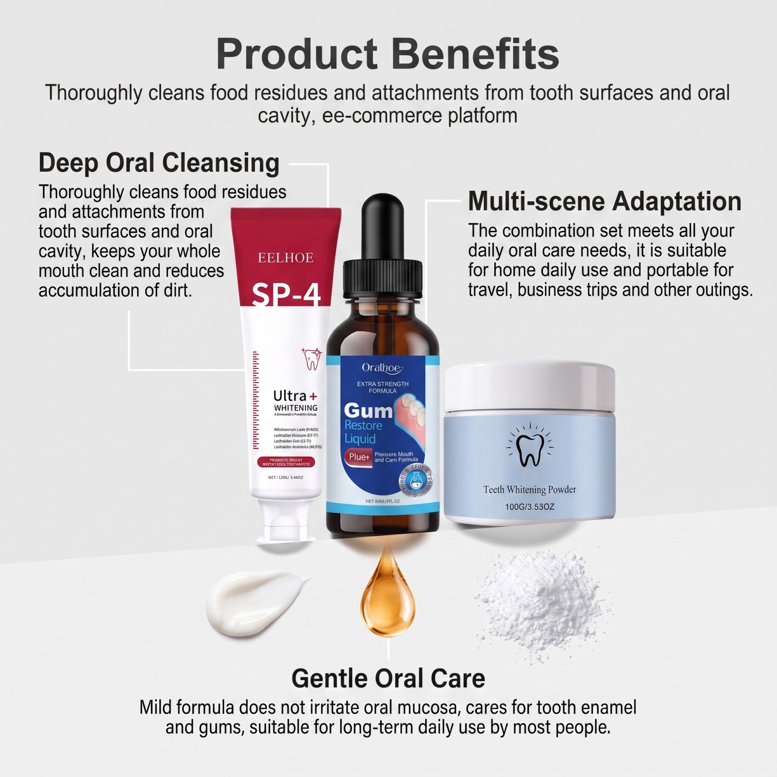 Kit de Cuidados Bucais: Pasta  - Teeth Whitening Before And After avaliação e preço
